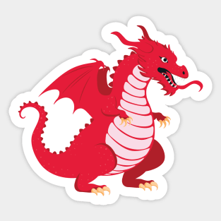 Cartoon red dragon Sticker